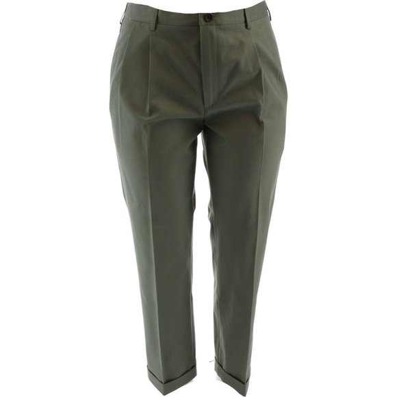 NWT LANDS' END MEN'S TRADITIONAL NO IRON CHINO PLEATED PANTS LIGHT BAYLEAF 40 - Picture 1 of 9